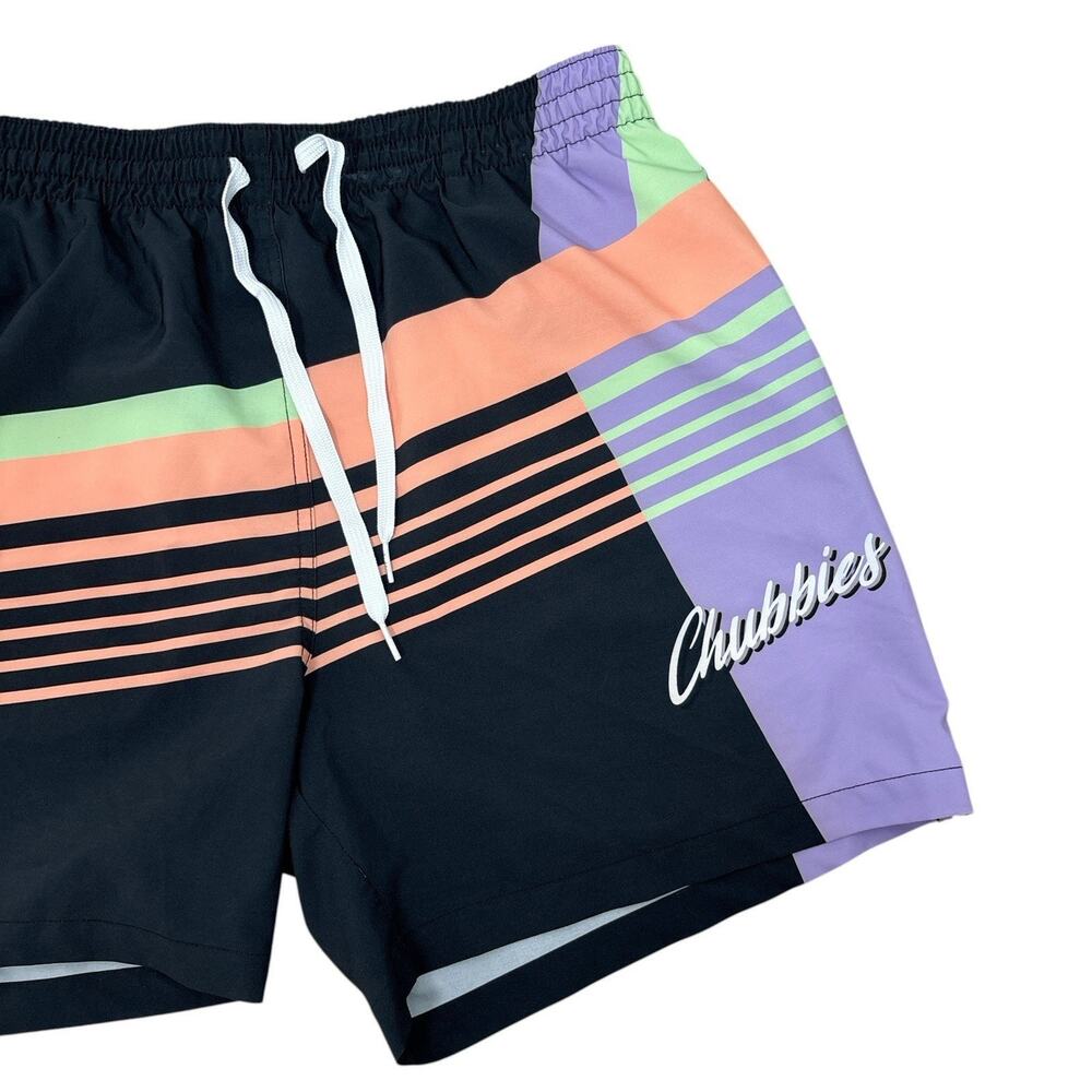 Chubbies Swim Trunks Men Size Xl The Jazzer Retro Lined Elastic Drawstring Waist